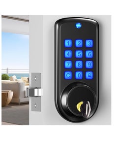 اشتري Smart Door Lock Electronic Keypad Deadbolt Smart Deadbolt Lock for Front Door Keyless Entry Door Lock with Auto-Lock Anti-Peeping Password Easy Installation for Home Bedroom Garage في الامارات