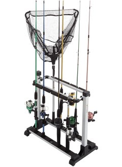 Buy Wakeman Outdoors Fishing Rod Rack- Aluminum Freestanding Floor Storage, Organizer Stand for Home or Garage, Fits 10 Freshwater or Saltwater Rods, Black (80-FSH5023) 10-Rod in UAE