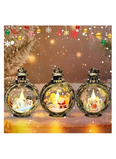 اشتري Joellfuner Christmas Lantern, 3 Pieces Christmas Decoration, Christmas Lantern With Led Light, Flameless Led Christmas Lantern For Indoor And Outdoor Christmas Decoration (Bronze) في مصر