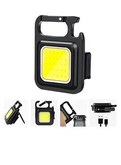 Buy Mini Portable Pocket Flashlight Rechargeable LED COB Flashlight 800 Lumens 4 Light Modes Keychain Foldable Stand Bottle Opener Magnetic Base for Fishing Hiking Camping in Egypt