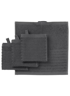 Buy Washcloth, Dark Grey, 30X30 Cm in Saudi Arabia