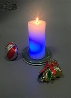 اشتري Scented LED White Pillar Color Changing Candle (3.0 x 7cm, Multicolor) في مصر