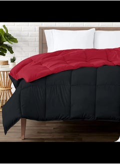 Buy Cotton - Reversible Heavy Comforter -3.6Kgs - Down Alternative Filling - (For Matress 160cm/180cm) - Size (230cm x 240cm) - Black x Burgundy in Egypt