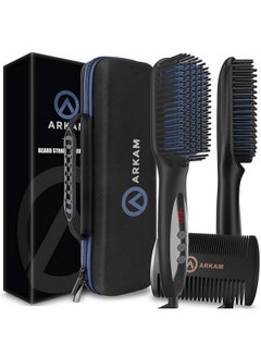 Buy Beard Straightener For Men Premium Heated Beard Brush Kit W/Antiscald Feature Dual Action Hair Comb And Hard Shell Travel Case For Medium To Long Beards Costume And Grooming Gifts For Men in Saudi Arabia