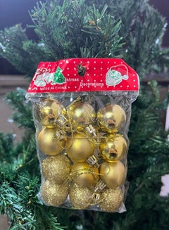 Buy 12pcs Balls Over The Christmas Tree Ornaments 3CM Decorative Round Balls, Christmas Ornaments, Christmas Decor, Xmas Decor, Christmas Tree Ornament Decor gold in Egypt