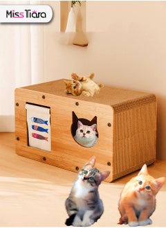 Buy New Cat Scratcher and Bed 2-in-1 Durable and Versatile Enlarged Space for Play and Rest in UAE