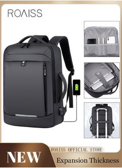 Buy Fits 17 Inch Laptop Backpack Business Backpack 3 in 1 Scalable Capacity College Bookbag For Work School Travel Flight with USB Port Waterproof Casual Computer Daypack for Men Black in Saudi Arabia