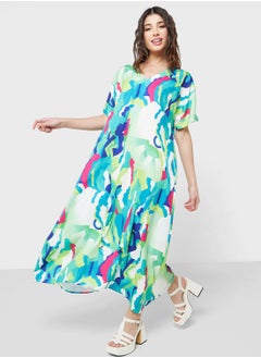 Buy Abstract Print Dress in UAE