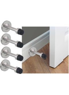 اشتري Pack Of 4 Stainless Steel Door Stopper Stud Type Round Slip Resistant For Tiles Carpet Wood And Laminate Floors And Other Floor Surfaces Stop Ds 403 في الامارات