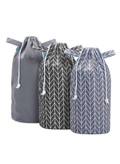 Buy Pail Liner For Cloth Diaper(Pack Of 3) Reusable Diaper Pail Wet Bag With Drawstring Fits For Dekor Ubbi Diaper Pails Gray +Gray Arrows +Black Arrows in UAE