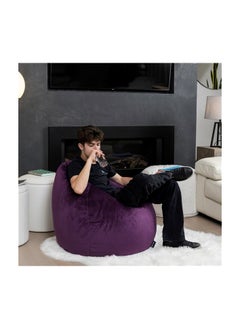 Buy Comfy Classic Large Soft & Fluffy Purple Velvet Bean Bag With Bouncy Beans Filling in UAE