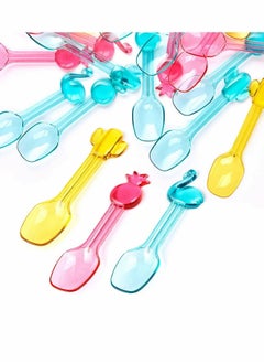 اشتري 3.14 Inch Mini Plastic Shovel Spoons 36PCs Assorted Color Kids Reusable Colorful Gelato for Sampling Tasting Taste Testing Frozen Desserts Ice Cream Cereal Yogurt Cake Pie في السعودية