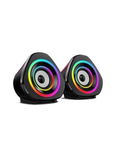 Buy Computer Speakers,Wired USB Powered Stereo Mini PC Speaker with RGB Lights 3.5mm Aux Input for Phone Tablets Desktop Laptop in Saudi Arabia