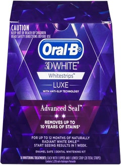 اشتري Oral-B 3D White Luxe Advance Seal Whitestrips, 14 Treatments في الامارات