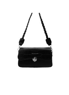 Buy Pattern Cross Bag Faux Leather With Hand For Women 25×15 CM - Black in Egypt