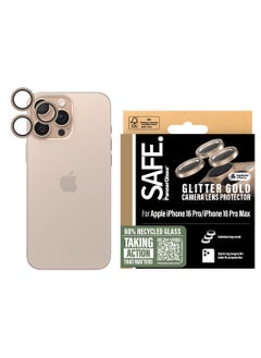 Buy SAFE by PanzerGlass® Rings Camera Lens Protector for iPhone 16 Pro | 16 Pro Max Gold, Scratch and Drop Protection - with mounting aid for easy installation, Stylish Protection in UAE