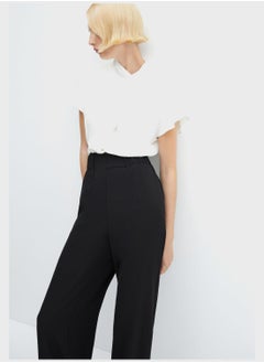 Buy Ruffle Neck Belted Jumpsuit in Saudi Arabia