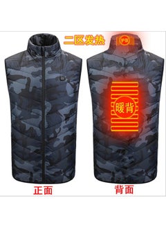 Buy 2021 vest mens cotton-padded jacket intelligent Three-gear temperature-regulating electric horse clip constant temperature warm cotton vest carbon fiber heating clothing Camouflage in UAE