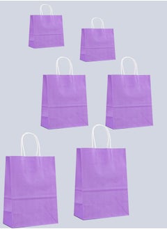 Buy 6 Gift Bags In Purple Three Sizes Large Medium And Small in Saudi Arabia