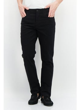 اشتري Men Slim Fit Plain Stretchable Chino Pants, Black في الامارات