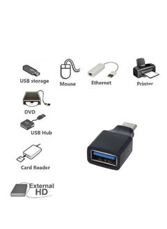 Buy Keendex kx 2592 otg type-c 3.1 male to usb 3.0 female converter - black in Egypt