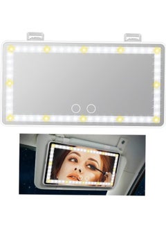 اشتري Padom Car Visor Vanity Mirror Rechargeable with 3 Light Modes & 60 LEDs,Mirror for Truck SUV Rear View Dimmable Touch Screen,Car as A Gifts في الامارات