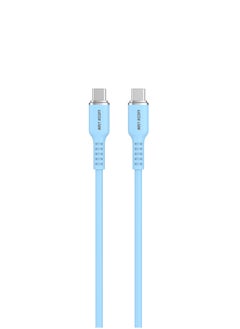 Buy USB-C TO USB-C Silicone Cable / 60W Current / High Transfer Speed / Secure & Safe / Charge & Sync / 10,000 Bends / Wide Compatible / Long Length Cable - Blue in UAE