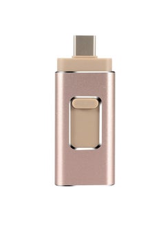 Buy 128GB USB Flash Drive, Shock Proof 3-in-1 External USB Flash Drive, Safe And Stable USB Memory Stick, Convenient And Fast Metal Body Flash Drive, Gold Color (Type-C Interface + apple Head + USB Local) in Saudi Arabia
