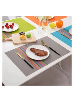 Buy Placemats for Dining Table Set of 4,Waterproof Wipeable Washable Kitchen Table Mats 30*45 cm in UAE