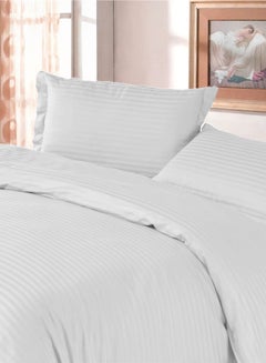 Buy Super Soft Duvet Cover Set For Queen Double And Full Beds White in UAE