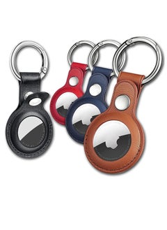 Buy 4 Pack Protective Air Tag Case for Apple Airtags PU Leather Keychain Key Ring Anti Lost AirTag Tracker Holder Anti Scratch Air Tags Cover Loop Finder Items GPS Accessories in Saudi Arabia