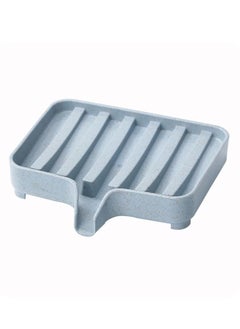 Buy Premium Soap Dish with Drain Soap Holder ,Bathroom Soap Dispenser Kitchen Soap Tray Blue in Saudi Arabia