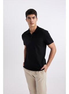 Buy Man Smart Casual Slim Fit Polo Neck Short Sleeve Knitted Polo T-Shirt in Egypt