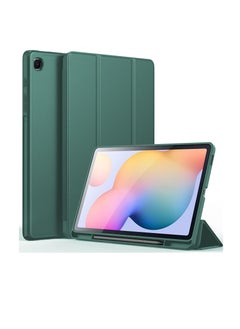 اشتري Smart Case For Samsung Galaxy Tab S6 Lite 10.4 inch 2022 (SM-P613/P619) & 2020 (SM-P610/P615) with Pencil Holder, Soft TPU Smart Stand Back Cover Auto Wake/Sleep (Green) في مصر