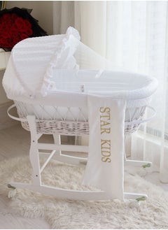 اشتري Baby cradle, Moses basket, white, withrockingstand في السعودية