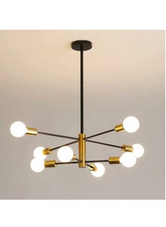 Buy Modern Sputnik Chandelier Black Gold Mid Century Island Pendant Light Fixture 8 Light Ceiling Chandeliers for Kitchen Dining Room Bedrooms in Saudi Arabia