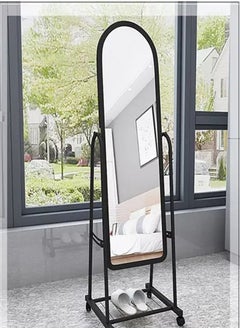 Buy Floor Full Length Mirror with Holder and Wheels in UAE