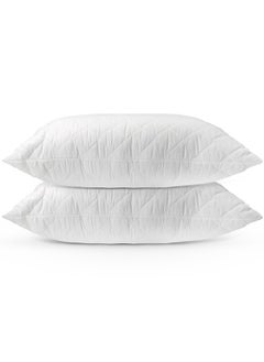 Buy Hotel Linen Klub Pack of 2  Quilted Pillow Queen (50 x75cm)-Outer Cover : 144TC Cotton Blend  Fabric Filling:650grams Soft Fiber  Diamond Quilt Pattern in UAE