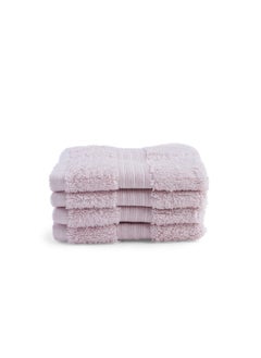 Buy Maxima 4-piece Fingertip Towel Set 30x30cm - Old Rose in UAE