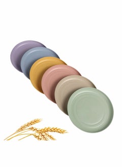 Buy Lightweight Wheat Straw Plates Unbreakable Dinner Dishes Plates Set Non-Toxin Dishwasher & Microwave Safe BPA Free and Healthy for Kids Children Toddler & Adult (Small 6 Pack 5.9') in Saudi Arabia