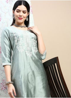 Buy Embroidered Sequin Detail Kurta & Pocket Detail Pant Set in Saudi Arabia