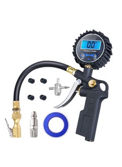 اشتري Digital Tire Inflator with Pressure Gauge, 250 PSI Air Chuck and Compressor Accessories Heavy Duty Rubber Hose Quick Connect Coupler for 0.1 Display Resolution في الامارات