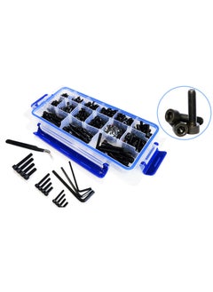 Buy Vixel 669 Pieces Hex Head Socket Cap Screws Set, M3 to M5 Sizes, Alloy Steel, Black Oxide Finish, Spring Washers, Hexagonal Wrenches, Tweezer in UAE