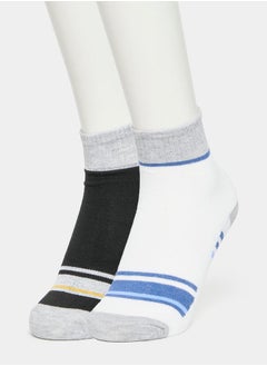 اشتري Pack of 2 - Striped Detail Ankle Length Socks في السعودية