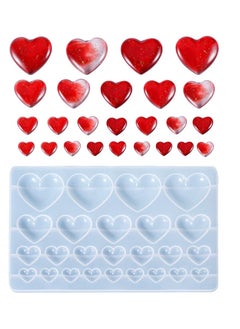 اشتري Love Heart Resin Silicone Moulds, 25 Cavities Silicone Casting Epoxy Resin Mold, Suitable for Pendant Earring Keychain Decoration في الامارات