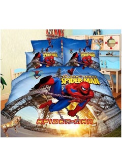 Buy 3D Printed Warm And Cozy Comforter Set  For Kids Cartoon Themed Duvet Set Bedsheet 120*200 Comforter 160*210- 3 Pcs Set - Spiderman Chain in UAE