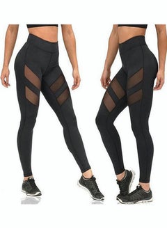 Buy Women's Stretch Mesh Leggings Hip Lift Fitness Workout Tights Yoga Pant For Sports in Saudi Arabia