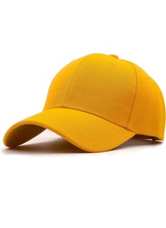 Buy Classic Gold Polyester Baseball Cap - Adjustable Unisex Dad Hat for Running, Workouts, and Outdoor Activities in UAE