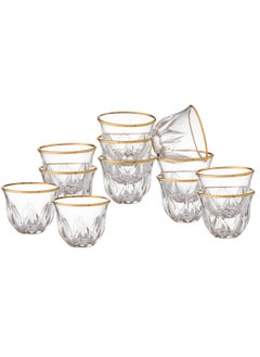 Buy A set of Saudi coffee cups of pure and pure glass consisting of 12 cups in Saudi Arabia