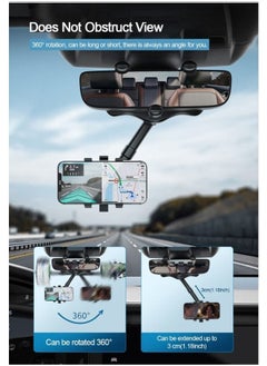 اشتري Holder to install the mobile phone in the rear view mirror in the car, retractable and rotatable at an angle of 360 degrees, and is compatible with all mobile phones في مصر